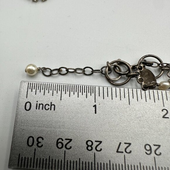 Athena Designs Coin Pearl Necklace Sterling Silver Freshwater Layered 18 Inch - Picture 11 of 12